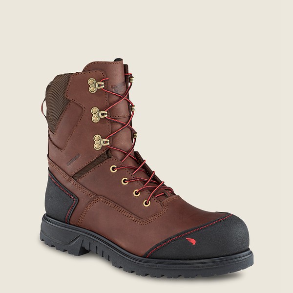 Red Wing Safety Boots Mens Brown/Black - Brnr Xp - 8-inch Insulated Waterproof Toe - 6914382-KG